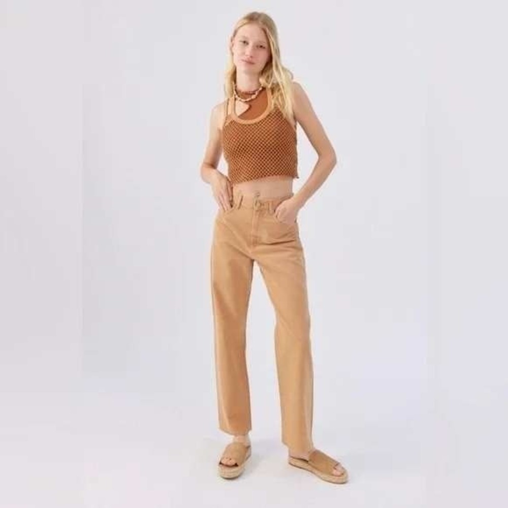 BDG Urban Outfitters Straight Leg Cowboy Jeans Tan/Sand Color Women's Sz 25